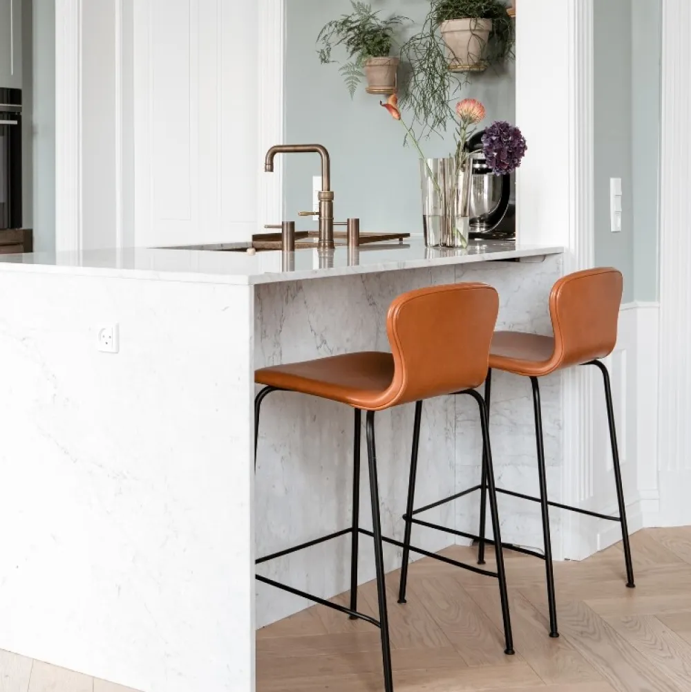 Bruunmunch 2 Stk. PLAYchair Counter Cognac Hero Læder^ Køkken|Stole