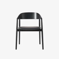 Andersen Furniture AC2 Stol Sort Mat Lakeret Bøg Sort PU Læder^ Stue|Stole
