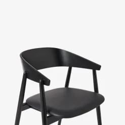 Andersen Furniture AC2 Stol Sort Mat Lakeret Bøg Sort PU Læder^ Stue|Stole