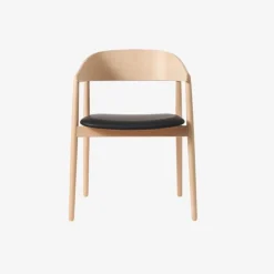 Andersen Furniture AC2 Stol Hvidpigmenteret Mat Lakeret Bøg Sort Læder^ Stue|Stole