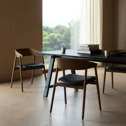 Andersen Furniture AC2 Stol Røget Mat Lakeret Bøg Sort Læder^ Stue|Stole