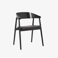 Andersen Furniture AC2 Stol Sort Mat Lakeret Bøg Sort Læder^ Stue|Stole