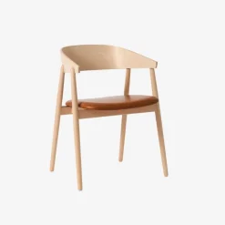 Andersen Furniture AC2 Stol Hvidpigmenteret Mat Lakeret Bøg Cognac Læder^ Stue|Stole