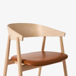 Andersen Furniture AC2 Stol Hvidpigmenteret Mat Lakeret Bøg Cognac Læder^ Stue|Stole