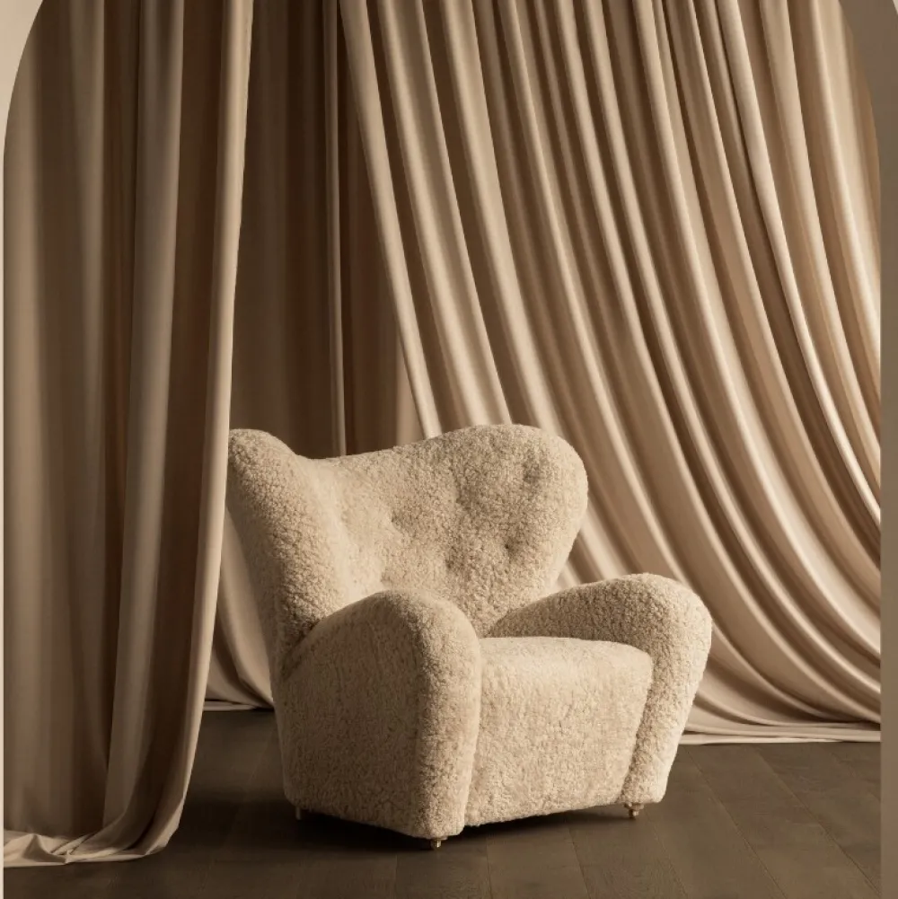 Audo Copenhagen Den Trætte Mand Fåreskind Moonlight/Røget Eg^ Stue|Stole