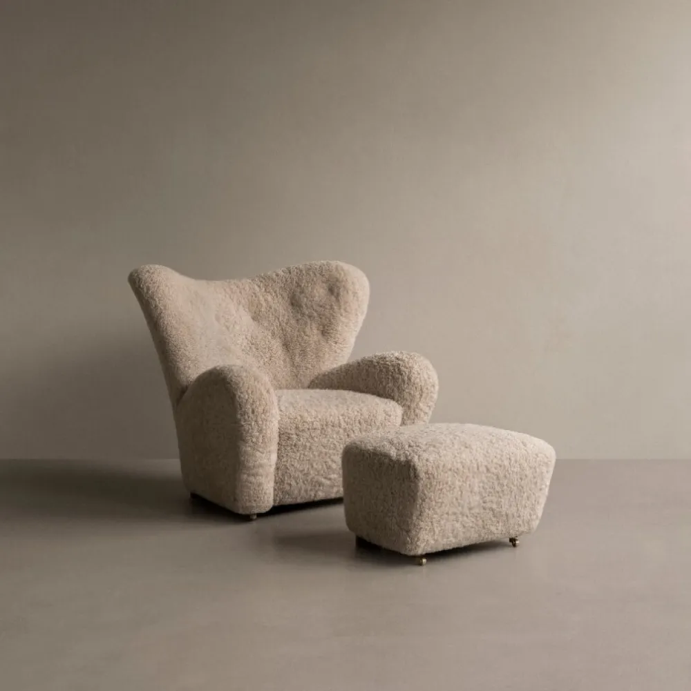 Audo Copenhagen Den Trætte Mand Fåreskind Moonlight/Røget Eg^ Stue|Stole