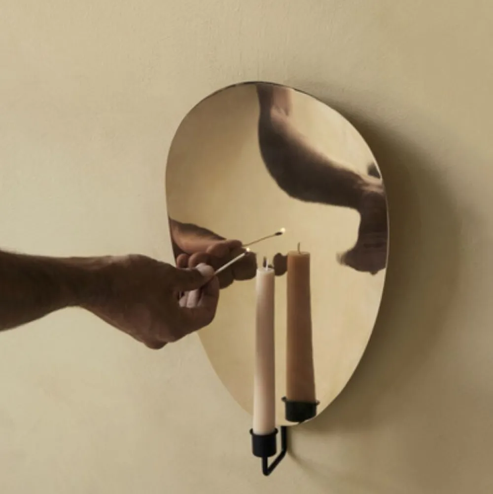 Audo Copenhagen Flambeau Lysestage Væg Messing H40^ Stue|Andet Boligtilbehør