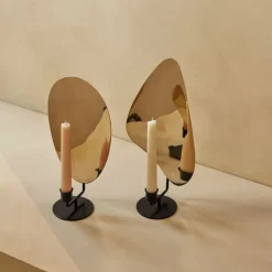 Audo Copenhagen Flambeau Lysestage Messing H30^ Stue|Andet Boligtilbehør