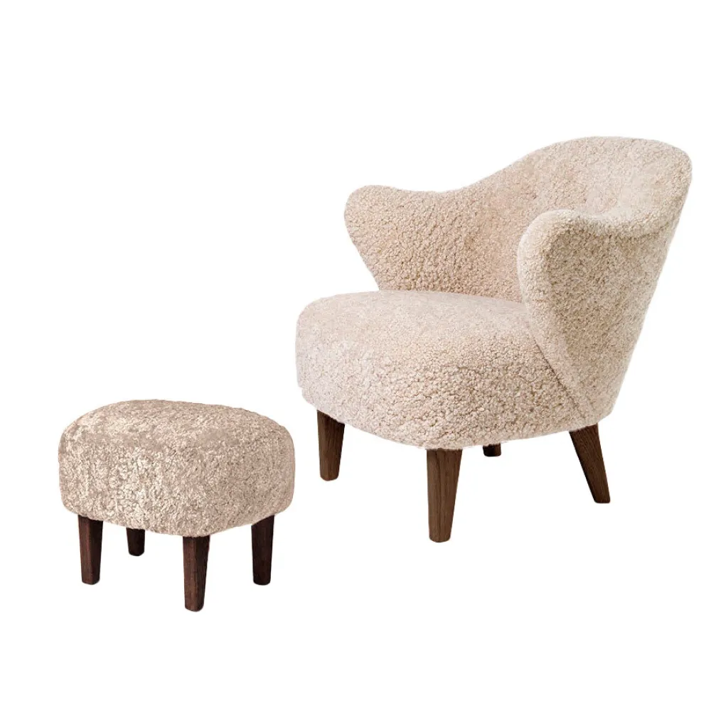 Audo Copenhagen Ingeborg Med Fodskammel Fåreskind Moonlight/Røget Eg^ Stole|Stue
