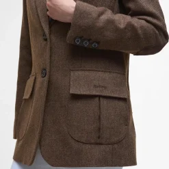 Barbour Elm Tailored Wool Blazer Military Brown^Dame Overdele