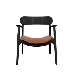 Bent Hansen Asger Loungestol Sortlakeret Eg Cognac Zenso 2 Læder^ Stole|Stue