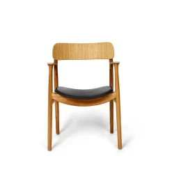 Bent Hansen Asger Spisebordsstol Eg/Olie Sort Zenso 2 Læder^ Stole|Stue