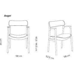 Bent Hansen Asger Spisebordsstol Eg/Lys Olie Cognac Zenso 2 Læder^ Stole|Stue