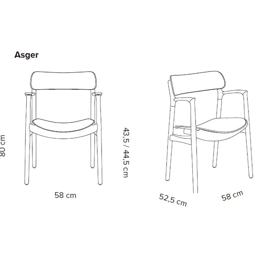 Bent Hansen Asger Spisebordsstol Sortlakeret Eg^ Stole|Stue