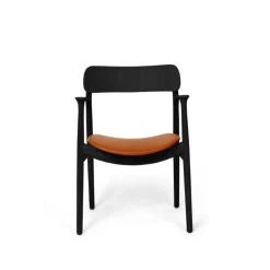 Bent Hansen Asger Spisebordsstol Sortlakeret Eg Cognac Zenso 2 Læder^ Stole|Stue