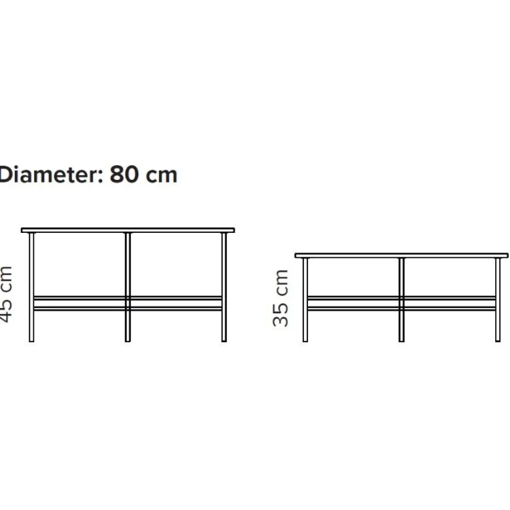 Bent Hansen Metro Sofabord Ø80 Brun Marmor^ Borde|Stue