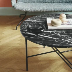 Bent Hansen Metro Sofabord Ø80 Sort Marmor^ Borde|Stue