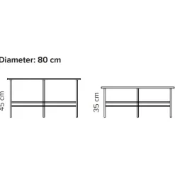 Bent Hansen Metro Sofabord Ø80 Sort Marmor^ Borde|Stue
