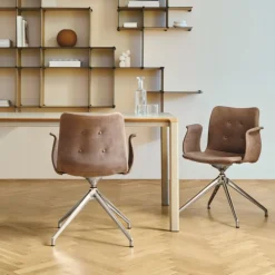 Bent Hansen Primum Armstol Poleret Stel Zenso 207 Læder^ Stue|Kontor