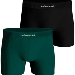 Björn Borg Underwear Björn Borg Lyocell Boxer 2-Pack Boxershorts Sort / Grøn^ Underdele