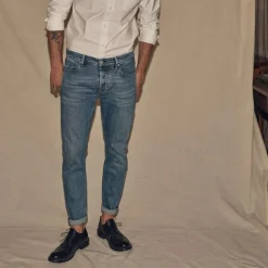 Blue De Gênes Vinci Pala Used Jeans Blue Denim^ Underdele