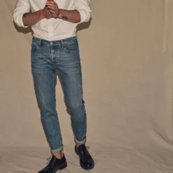 Blue De Gênes Vinci Pala Used Jeans Blue Denim^ Underdele