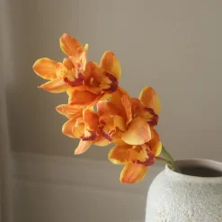 Botané Studios Cymbidium Orchid Flower Orange^ Kunstige Blomster