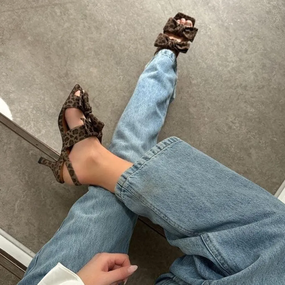 Copenhagen Shoes Butterfly Heel Leopard^Dame Sko