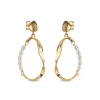 Enamel Copenhagen Earrings Aloma Pearl Small Gold-Plated^Dame Accessories|Smykker