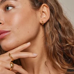 Enamel Copenhagen Hoops Gianna Small Gold-Plated^Dame Accessories|Smykker