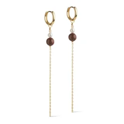 Enamel Copenhagen Hoops Jana Light Yellow/Pearl/Brown Gold-Plated^Dame Accessories|Smykker