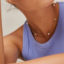 Enamel Copenhagen Necklace Brielle Gold-Plated^Dame Accessories|Smykker