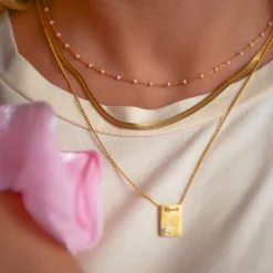 Enamel Copenhagen Necklace Caroline Gold-Plated^Dame Accessories|Smykker