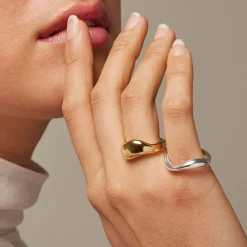 Enamel Copenhagen Ring Agnete Large Gold-Plated^Dame Accessories|Smykker