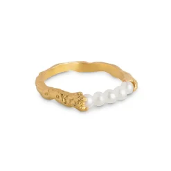 Enamel Copenhagen Ring Ailana Pearl Gold-Plated^Dame Accessories|Smykker