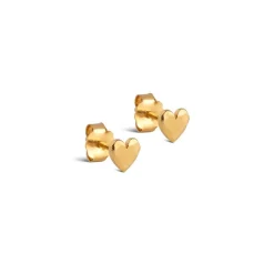 Enamel Copenhagen Studs Heart Gold-Plated^Dame Accessories|Smykker