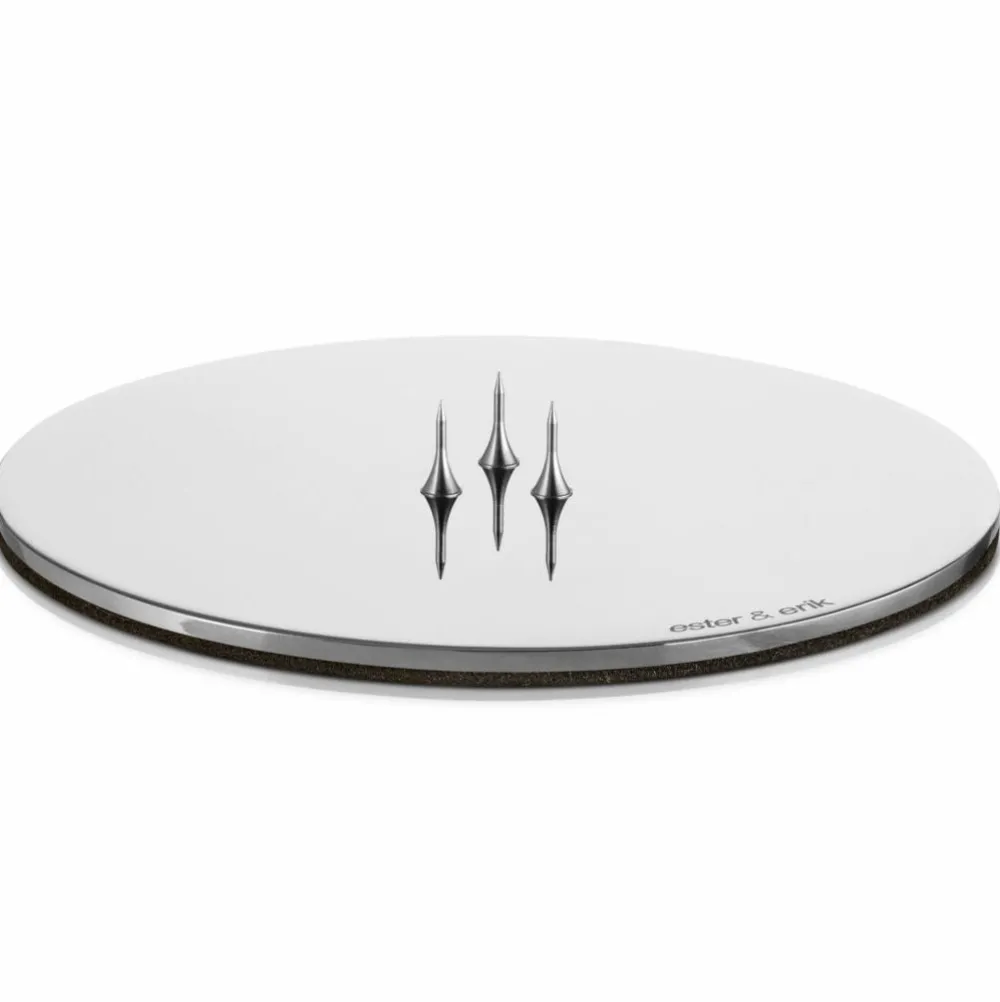 Ester & Erik Lyseplatte Blank Sølv Mellem^ Adventsstager