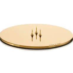 Ester & Erik Lyseplatte Blank Guld Mellem^ Adventsstager