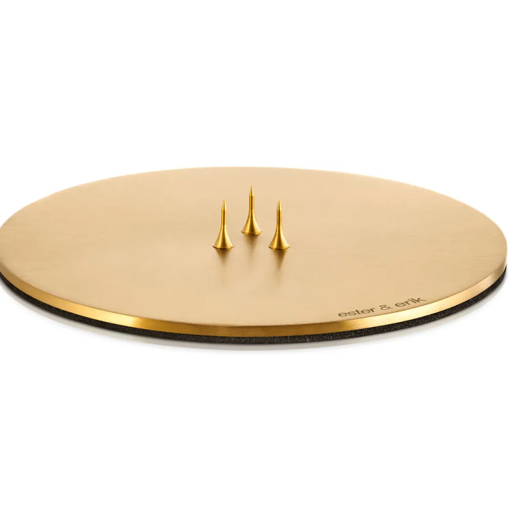 Ester & Erik Lyseplatte Børstet Guld Mellem^ Adventsstager