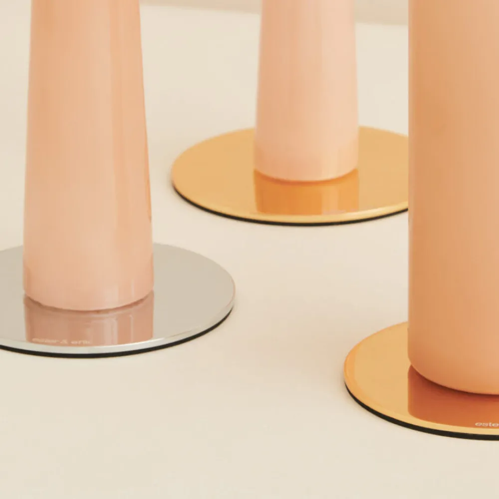 Ester & Erik Lyseplatte Børstet Guld Mellem^ Adventsstager