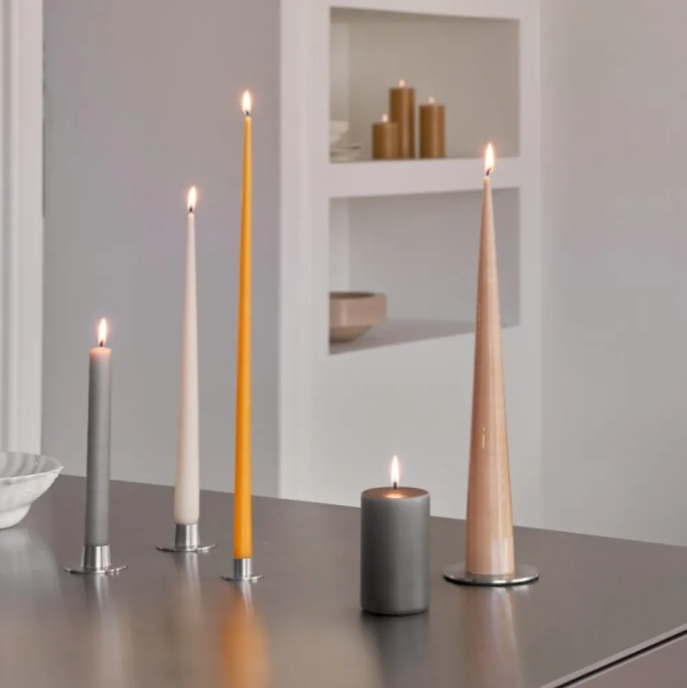 Ester & Erik Lyseplatte Børstet Sølv Lille^ Adventsstager|Lysestager