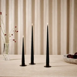 Ester & Erik Lysestage Blank Sort Mellem^ Adventsstager|Lysestager