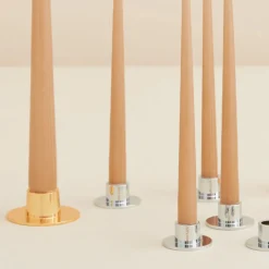 Ester & Erik Lysestage Blank Guld Mellem^ Adventsstager