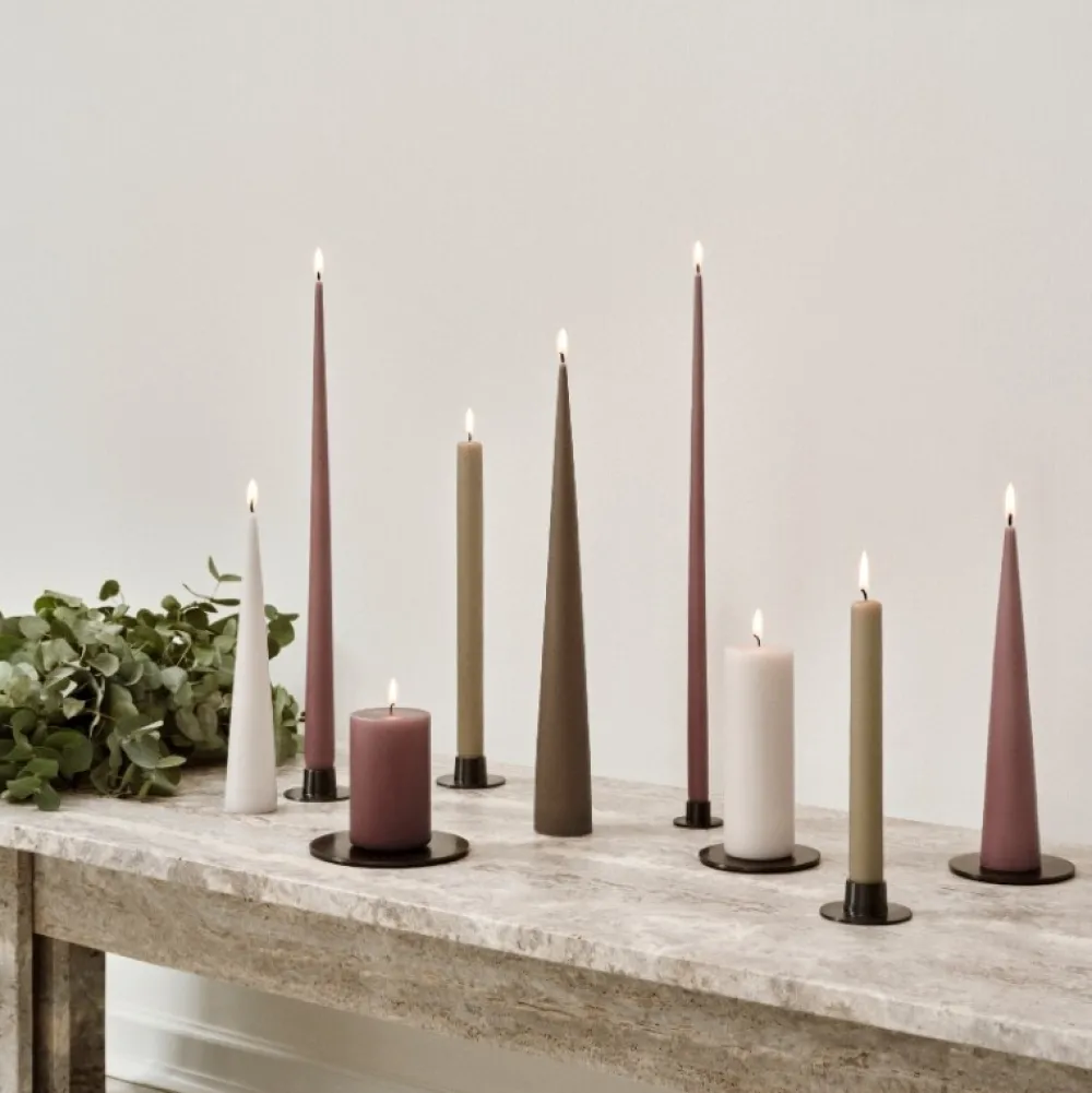 Ester & Erik Lysestage Børstet Sort Mellem^ Adventsstager|Lysestager