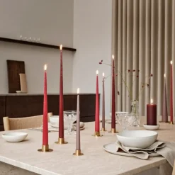 Ester & Erik Lysestage Børstet Guld Mellem^ Adventsstager