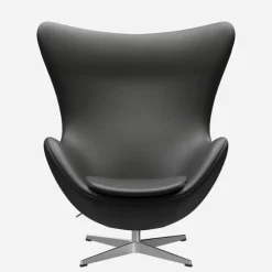 Fritz Hansen 3316 Ægget Sort Essential Læder Inkl. Fodskammel^ Stole|Stue