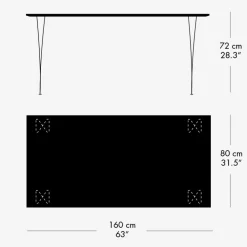 Fritz Hansen B638 Retankulær Spisebord^ Køkken|Borde