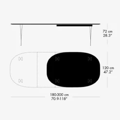 Fritz Hansen Super-Ellipse Bord Med Udtræk B619^ Køkken|Borde