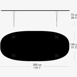 Fritz Hansen Super-Ellipse Bord B617^ Køkken|Borde