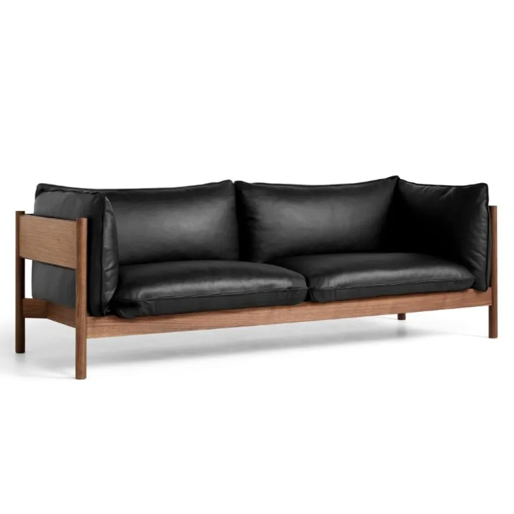 Hay Arbour 3-Pers. Sofa Olieret Valnød & Sort Nevada Læder^ Sofaer|Stue